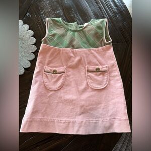 Pink and Green Sleeveless Dress